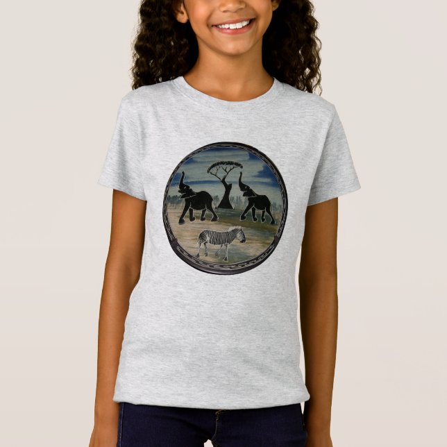 Camiseta Impressão de Arte de Elefante Africano (Frente)