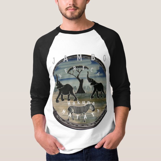 Camiseta Impressão de Arte de Elefante Africano (Frente)