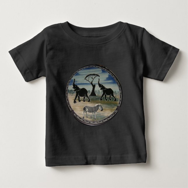 Camiseta Impressão de Arte de Elefante Africano (Frente)