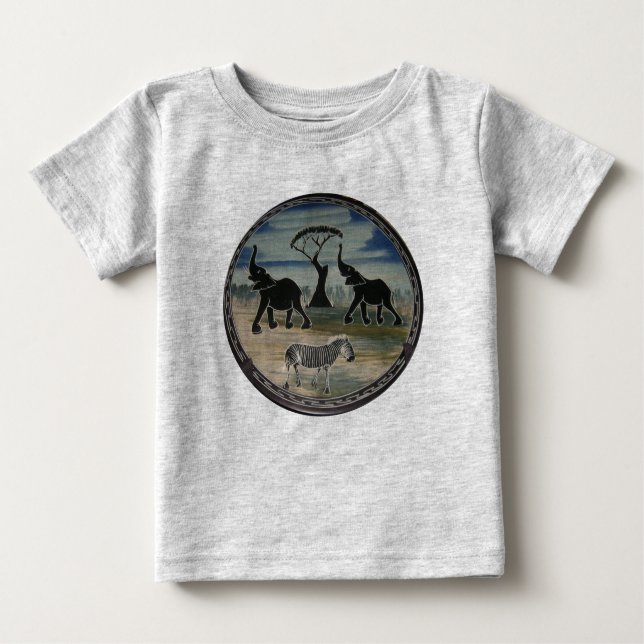 Camiseta Impressão de Arte de Elefante Africano (Frente)