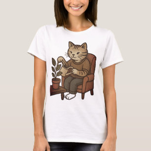 Camiseta Impressão de Arte de Gardener de Gato Whimsso - Fe