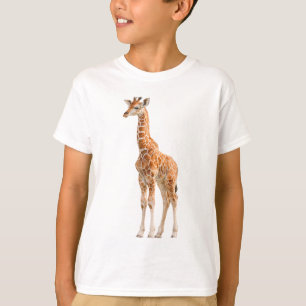 Camiseta Impressão de Arte de Girafa Bebê Luminosa