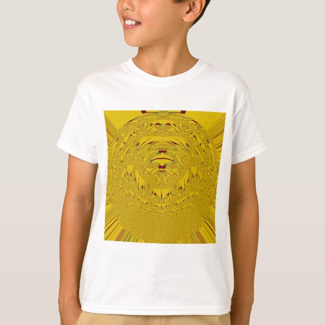 Camiseta Impressão de Arte de Leão ouro (Frente)
