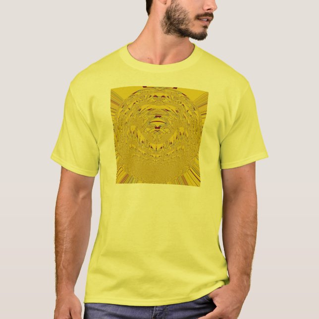Camiseta Impressão de Arte de Leão ouro (Frente)
