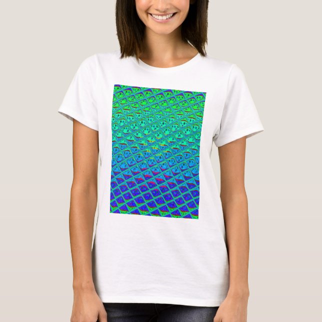 Camiseta Impressão de Arte de Motif Azul Italiano (Frente)