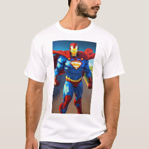 Camiseta Impressão de Arte de Parede Super-Herói Poderosa -