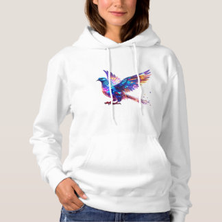 Camiseta Impressão de Arte de Pombo de Cristal Luminoso