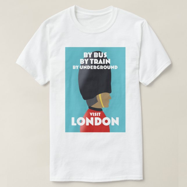 Camiseta Impressão de arte de Visite Londres. (Frente do Design)