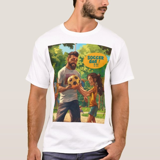 Camiseta Impressão de Arte Digital do Pai de Futebol (Frente)