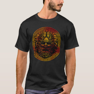 Camiseta Impressão de Arte do Escudo Antigo de Zeus