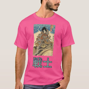Camiseta Impressão de Arte do Guerreiro Samurai Japonês 