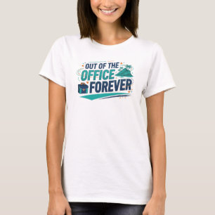 Camiseta Impressão de arte em azul verde moderno FORA DO TR