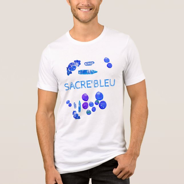 Camiseta Impressão de Arte em Coisas Azuis (Frente)