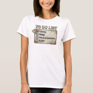 Camiseta Impressão de Arte em Ouro Moderno CAFÉ TRABALHO VE