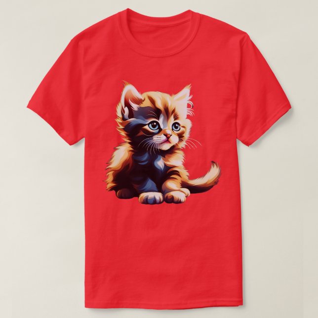 Camiseta impressão de arte engraçada de gato Este bonitinho (Frente do Design)