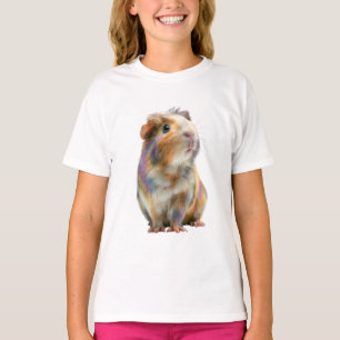 Camiseta Impressão de Arte Fina de Porquinho-da-Índia Arco-