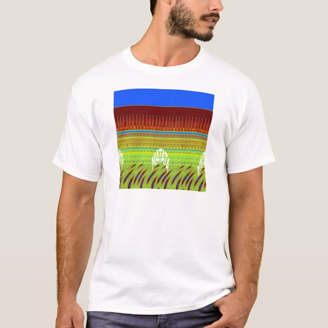 Camiseta Impressão de Arte Geométrica Colorida (Frente)