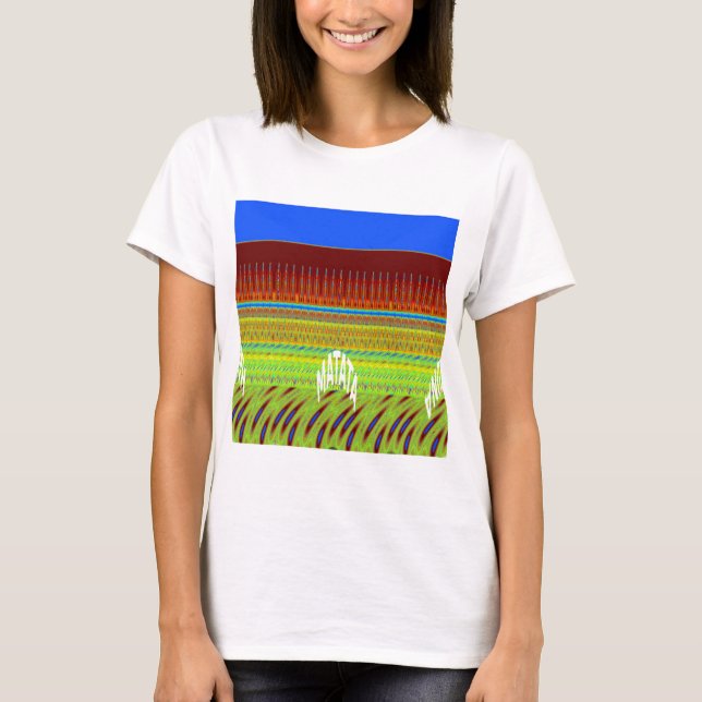 Camiseta Impressão de Arte Geométrica Colorida (Frente)