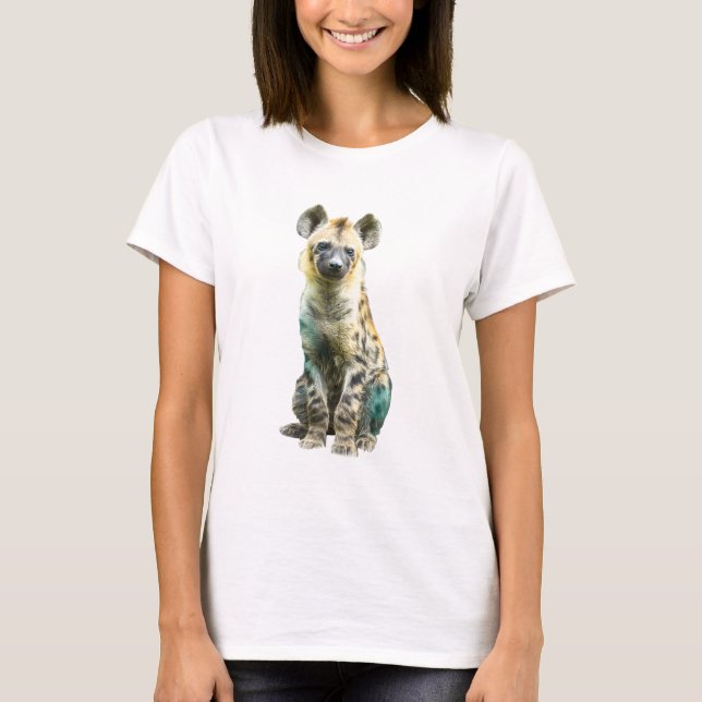 Camiseta Impressão de Arte Hyena Luminosa (Frente)