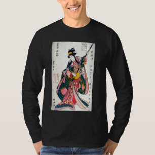 Camiseta Impressão de Arte Japonesa Geisha Ukiyo-e Aestétic