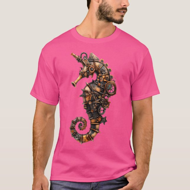 Camiseta Impressão de Arte Mecânica Única do Cavalo-Costeir (Frente)