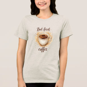 Camiseta Impressão de Arte para Café de Aquarela - Mas Prim