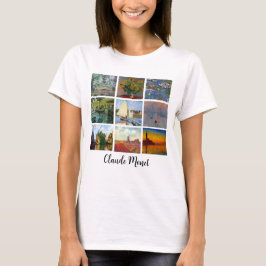 Camiseta Impressão de Arte Personalizada Collage de Monet M