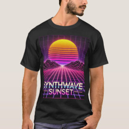 Camiseta Impressão de Arte Retro Futurística por Sunset Syn