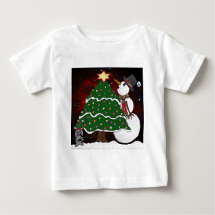 Camiseta Impressão de Arte Surpresa de Árvore de Natal
