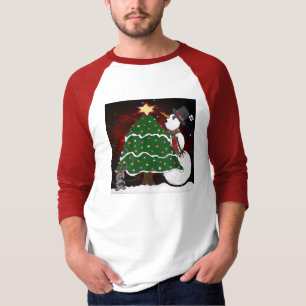 Camiseta Impressão de Arte Surpresa de Árvore de Natal