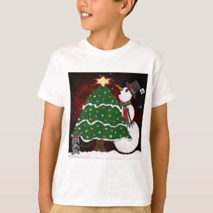 Camiseta Impressão de Arte Surpresa de Boneco de Neve de Ár