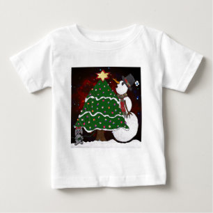 Camiseta Impressão de Arte Surpresa de Boneco de Neve de Ár