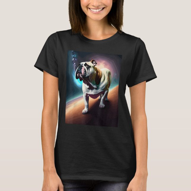 Camiseta Impressão de Buldogue presente fascinável (Frente)