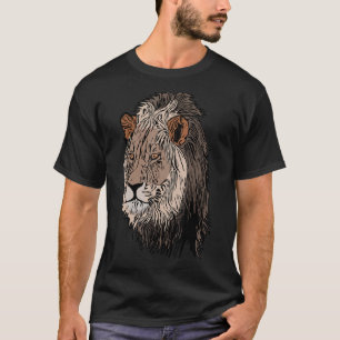 Camiseta Impressão de cabeça de impressão de predador do Le