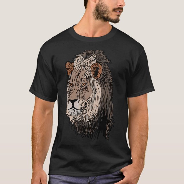 Camiseta Impressão de cabeça de impressão de predador do Le (Frente)