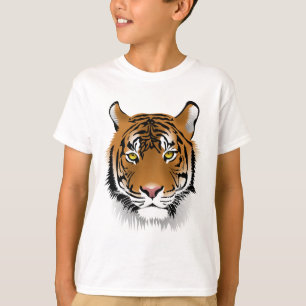 Camiseta Impressão de cabeça de Tigre