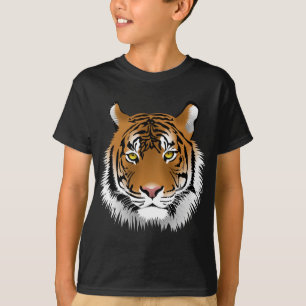 Camiseta Impressão de cabeça de Tigre
