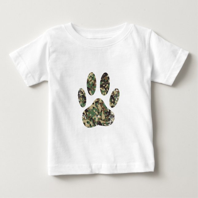 Camiseta Impressão de Cachorro de Camo Distante (Frente)