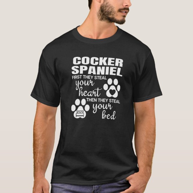 Camiseta Impressão de Cachorro de Cotação do Cocker Spaniel (Frente)