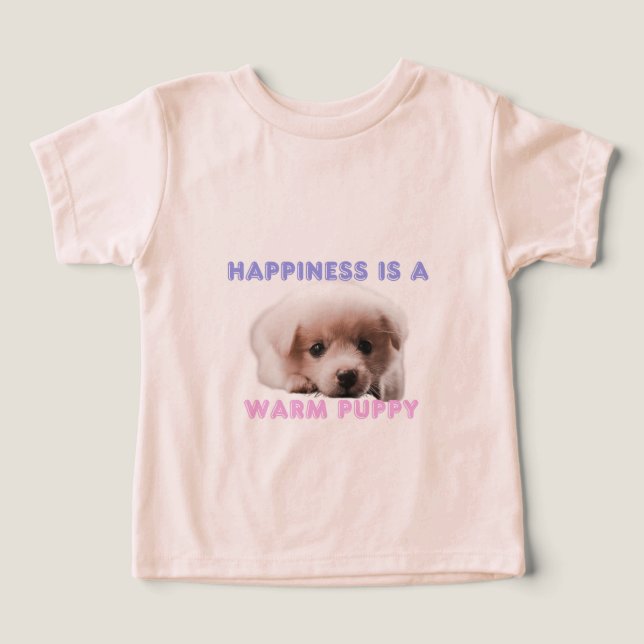Camiseta Impressão de Cachorro "Felicidade é um cachorrinho (Design frontal)