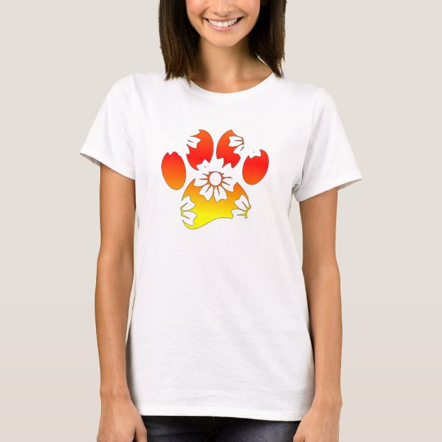 Camiseta Impressão de Cachorro Floral (Frente)