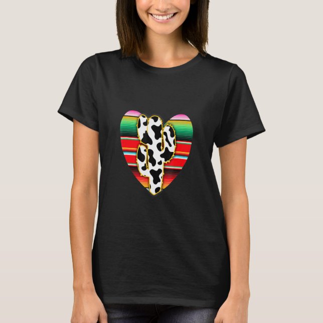 Camiseta Impressão de Cacto Serape Vaca (Frente)