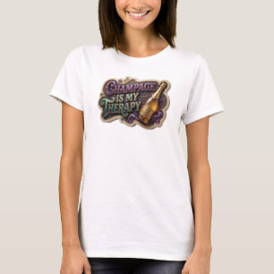 Camiseta Impressão de CHAMPANHE COLORIDA MODERNA É MINHA TE