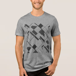 Camiseta Impressão de Cinza de Carvões Crisscross-Abstrato