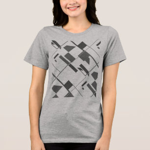 Camiseta Impressão de Cinza de Carvões Crisscross-Abstrato