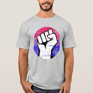 Camiseta Impressão de Círculo de Punho do Orgulho Bissexu