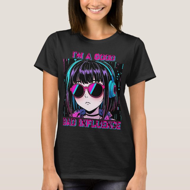 Camiseta Impressão de Citação Rosa e Azul  (Frente)