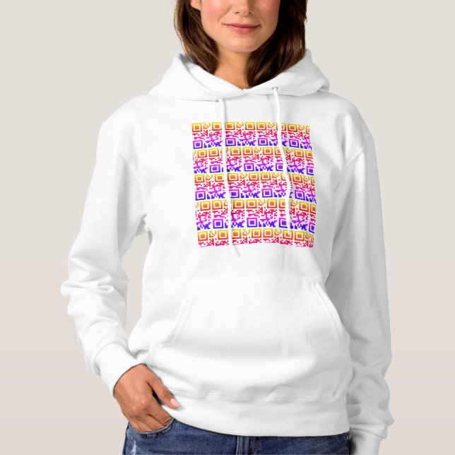 Camiseta Impressão de Código Secreto QR Hoodie Clássico das (Frente)