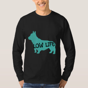 Camiseta Impressão de cor de córgi de baixa vida