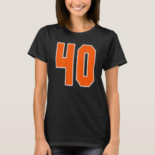 Camiseta Impressão de costas laranja número 40 do bloco esp